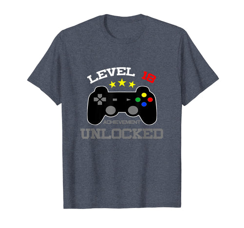 Funny shirts V-neck Tank top Hoodie sweatshirt usa uk au ca gifts for 18th Birthday Gift T Shirt - Level 18 Achievement Unlocked 3779091