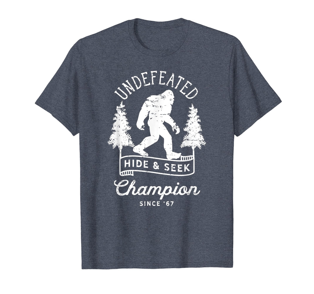 Funny shirts V-neck Tank top Hoodie sweatshirt usa uk au ca gifts for Bigfoot Undefeated Hide and Seek Champion Distressed T-Shirt 775756