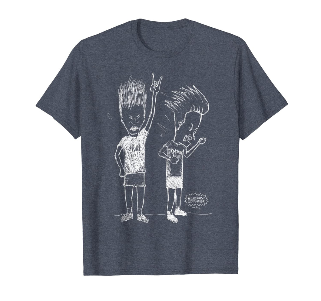 Beavis and Butthead Head Bang Sketch Graphic T-Shirt 159576