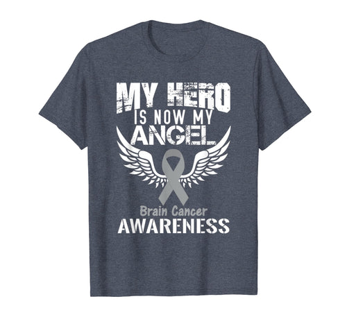 Funny shirts V-neck Tank top Hoodie sweatshirt usa uk au ca gifts for Great My Hero is Now my Angel Brain Cancer Awareness TShirt 2165910