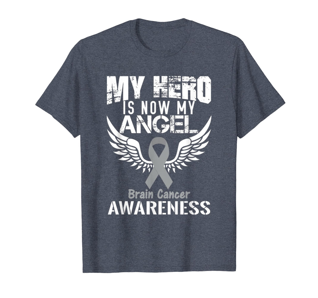 Funny shirts V-neck Tank top Hoodie sweatshirt usa uk au ca gifts for Great My Hero is Now my Angel Brain Cancer Awareness TShirt 2165910