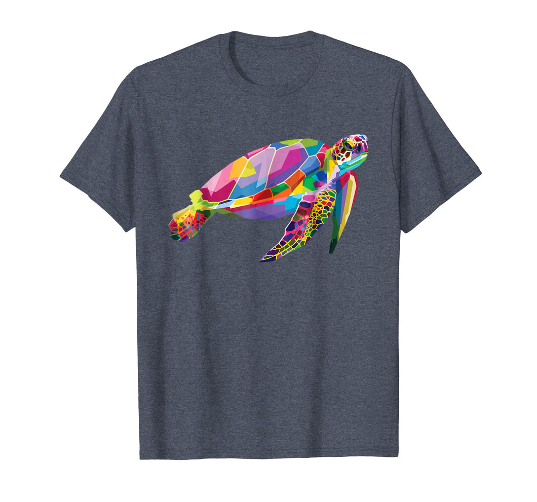 Turtle Shirt Colorful Floating Turtle Pop Art Style T-Shirt