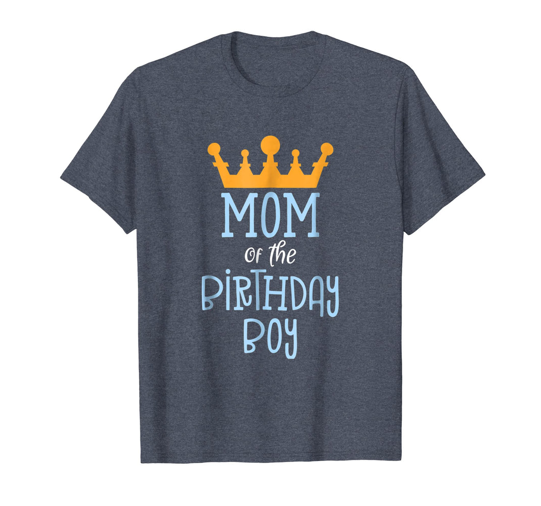 Mom Of The Birthday Boy T-Shirt - Gold Crown Design