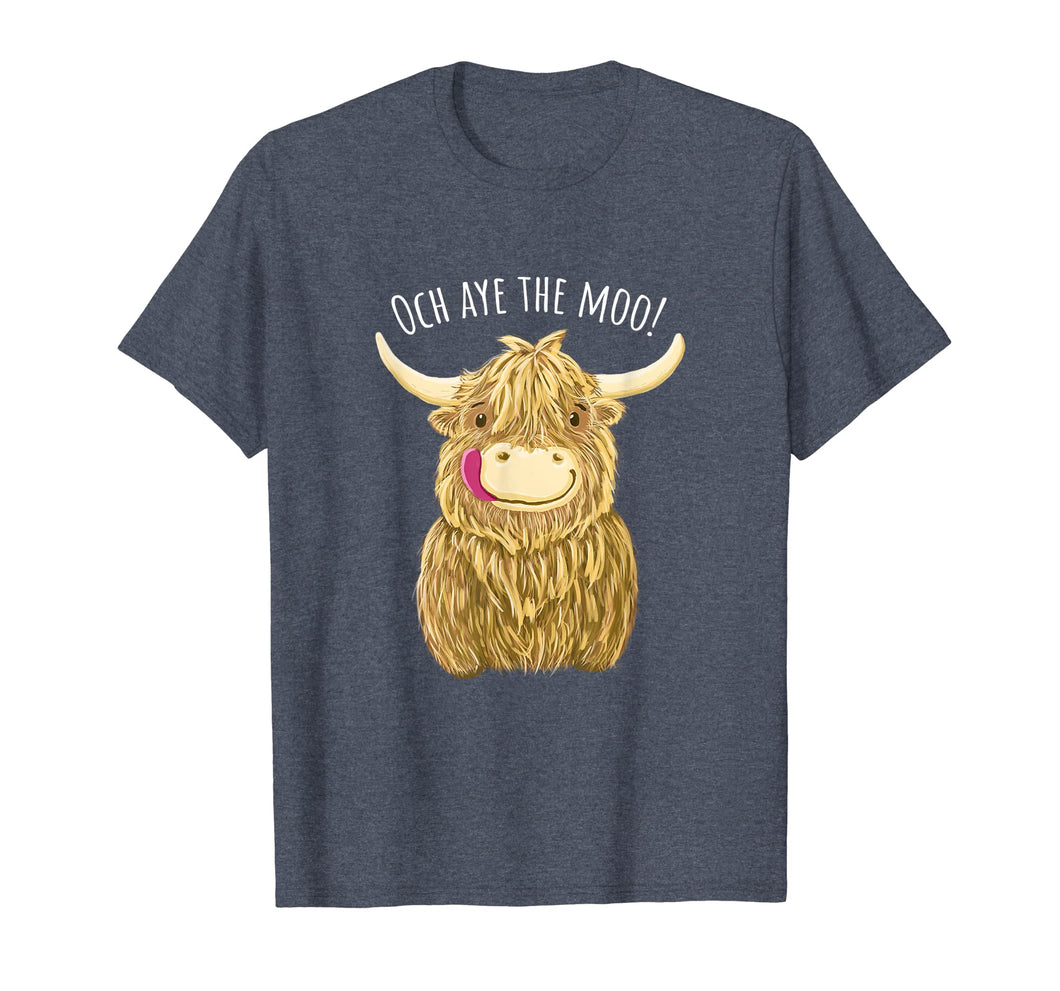 Funny shirts V-neck Tank top Hoodie sweatshirt usa uk au ca gifts for Cute Cartoon Scottish Highland Cow 'Och Aye'  T-Shirt 3292928