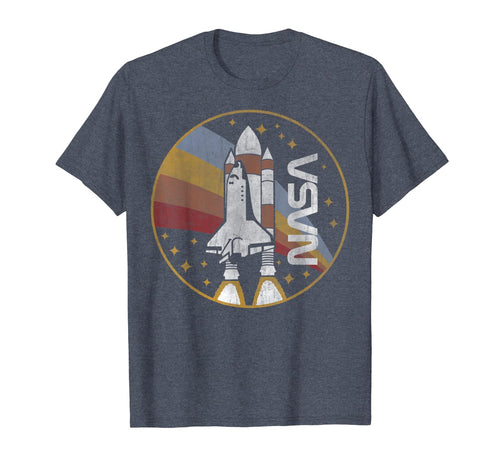 NASA Shuttle Launch With Rainbow Graphic T-Shirt C1 82776
