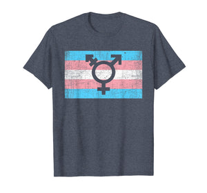 Transgender Pride Flag With Trans Man Woman Symbol T Shirt