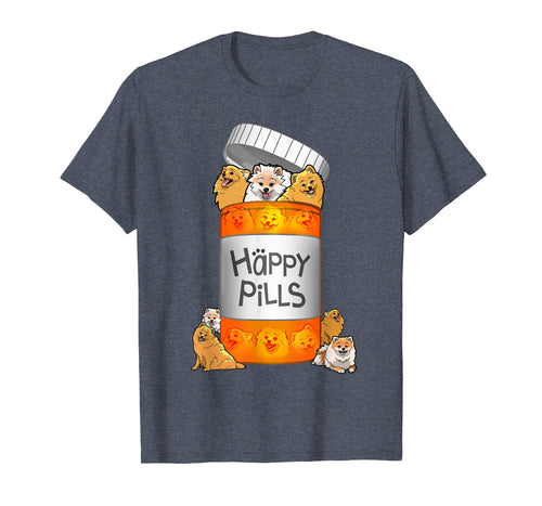 Funny shirts V-neck Tank top Hoodie sweatshirt usa uk au ca gifts for Pomeranian Happy Pills T-shirt 1030788