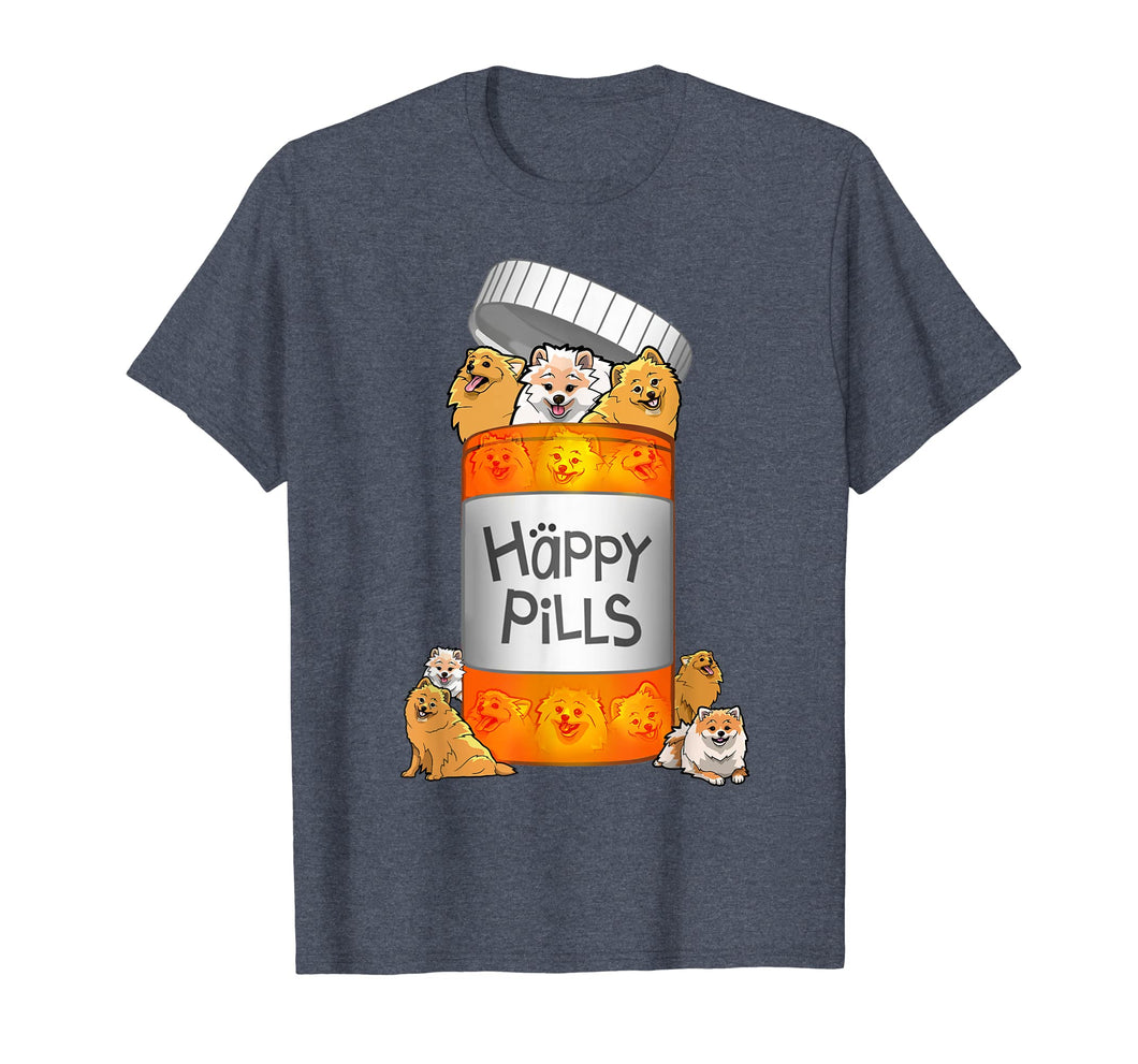 Funny shirts V-neck Tank top Hoodie sweatshirt usa uk au ca gifts for Pomeranian Happy Pills T-shirt 1030788