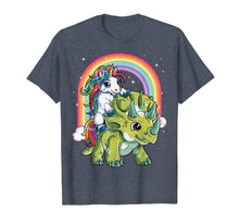 Load image into Gallery viewer, Funny shirts V-neck Tank top Hoodie sweatshirt usa uk au ca gifts for Unicorn Riding Dinosaur T shirt Triceratops Party Rainbow 768495
