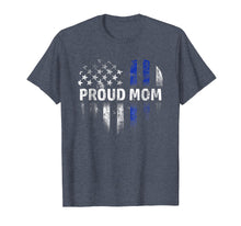 Load image into Gallery viewer, Thin Blue Line Heart Proud Mom Police Officer Cop T-Shirt
