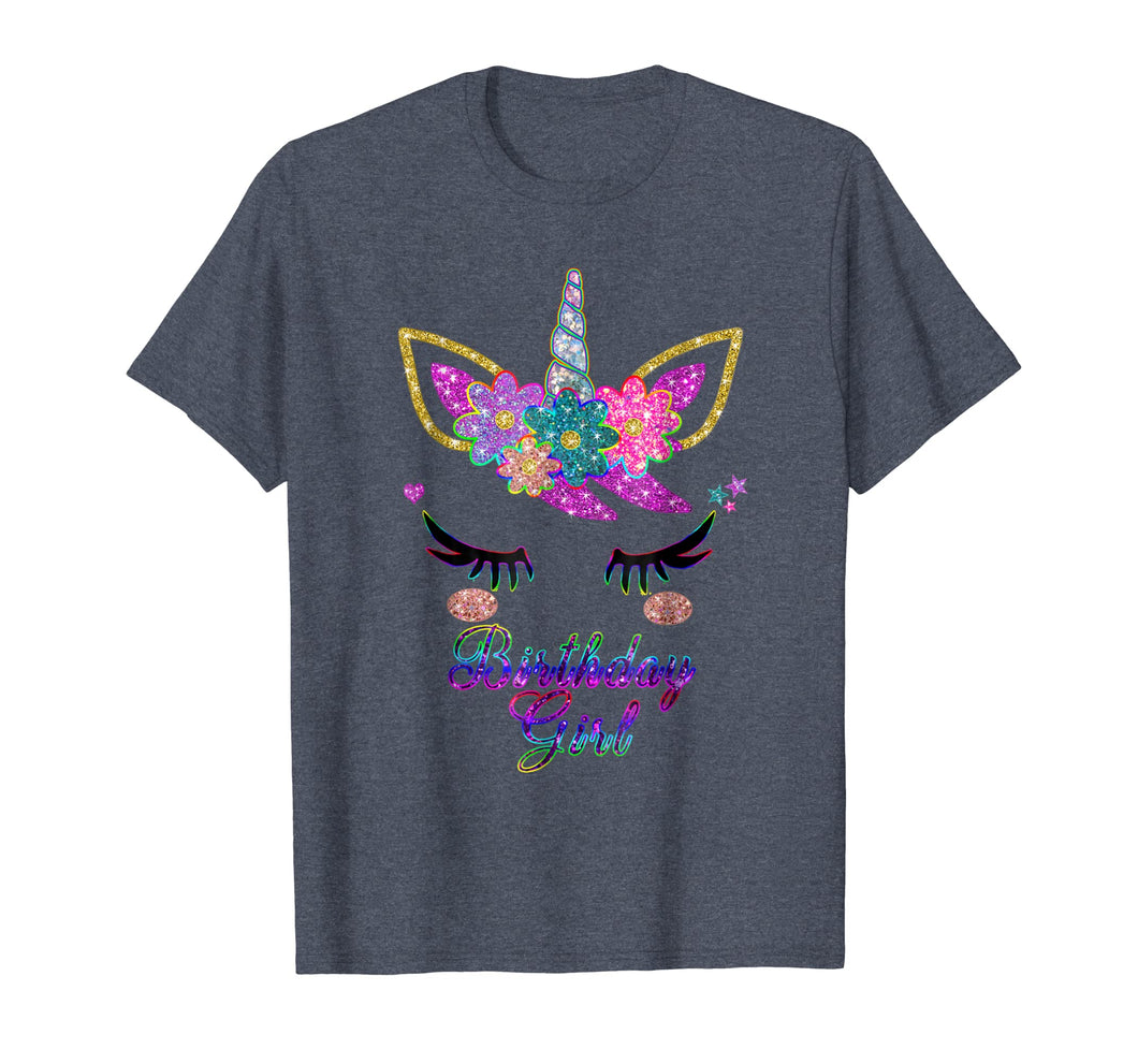 Rainbow Unicorn Birthday T-Shirt, Birthday Girl Outfit