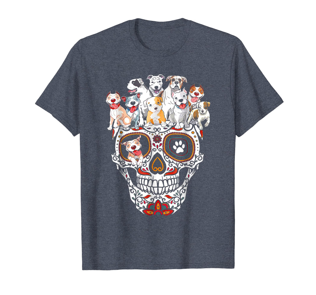 Funny shirts V-neck Tank top Hoodie sweatshirt usa uk au ca gifts for Pitbull Mom Sugar Skull Shirt- Funny Gothic Dog Mom Dad Gift 181042