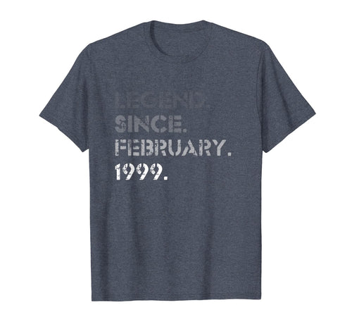 Legend February 1999 21 Years Old 21st Birthday Gifts T-Shirt-1206262