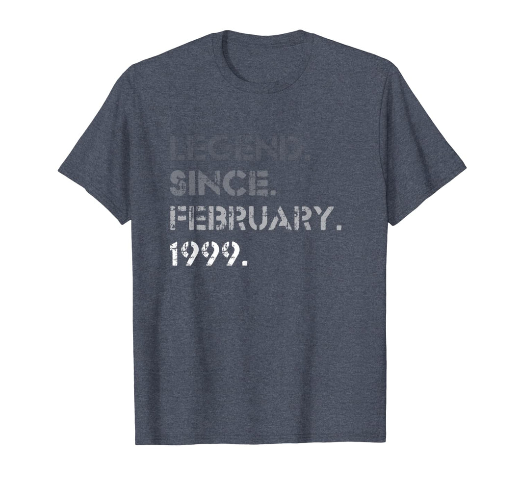 Legend February 1999 21 Years Old 21st Birthday Gifts T-Shirt-1206262