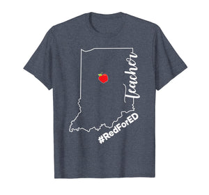 Teacher Red For Ed Indiana Public Supporter Education T-Shirt