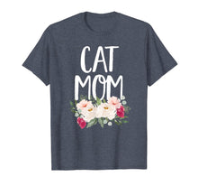 Load image into Gallery viewer, Pretty Watercolor Floral Cat Mom T-Shirt
