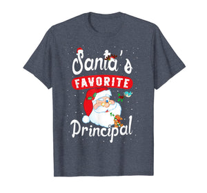 Funny shirts V-neck Tank top Hoodie sweatshirt usa uk au ca gifts for Santa's Favorite Principal Christmas Funny Teacher School T-Shirt 768618