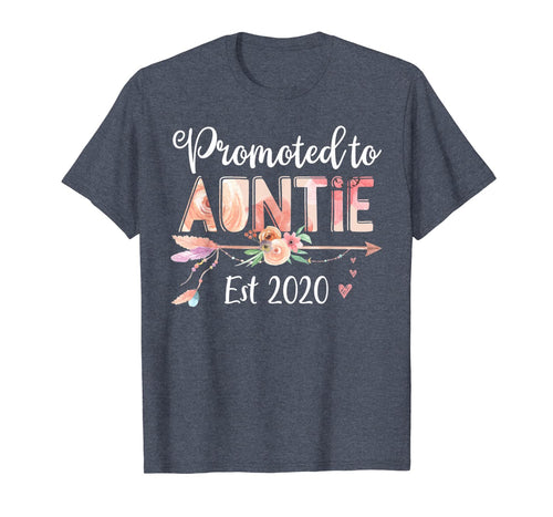 Womens Promoted to Auntie Est 2020  First Time Aunt Floral T-Shirt283129