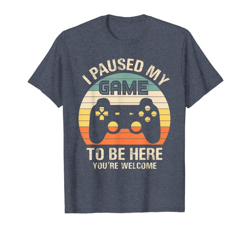 Gamer Video-Game i-Paused-my-Game to-be-Here for-Boys-Men T-Shirt-62028