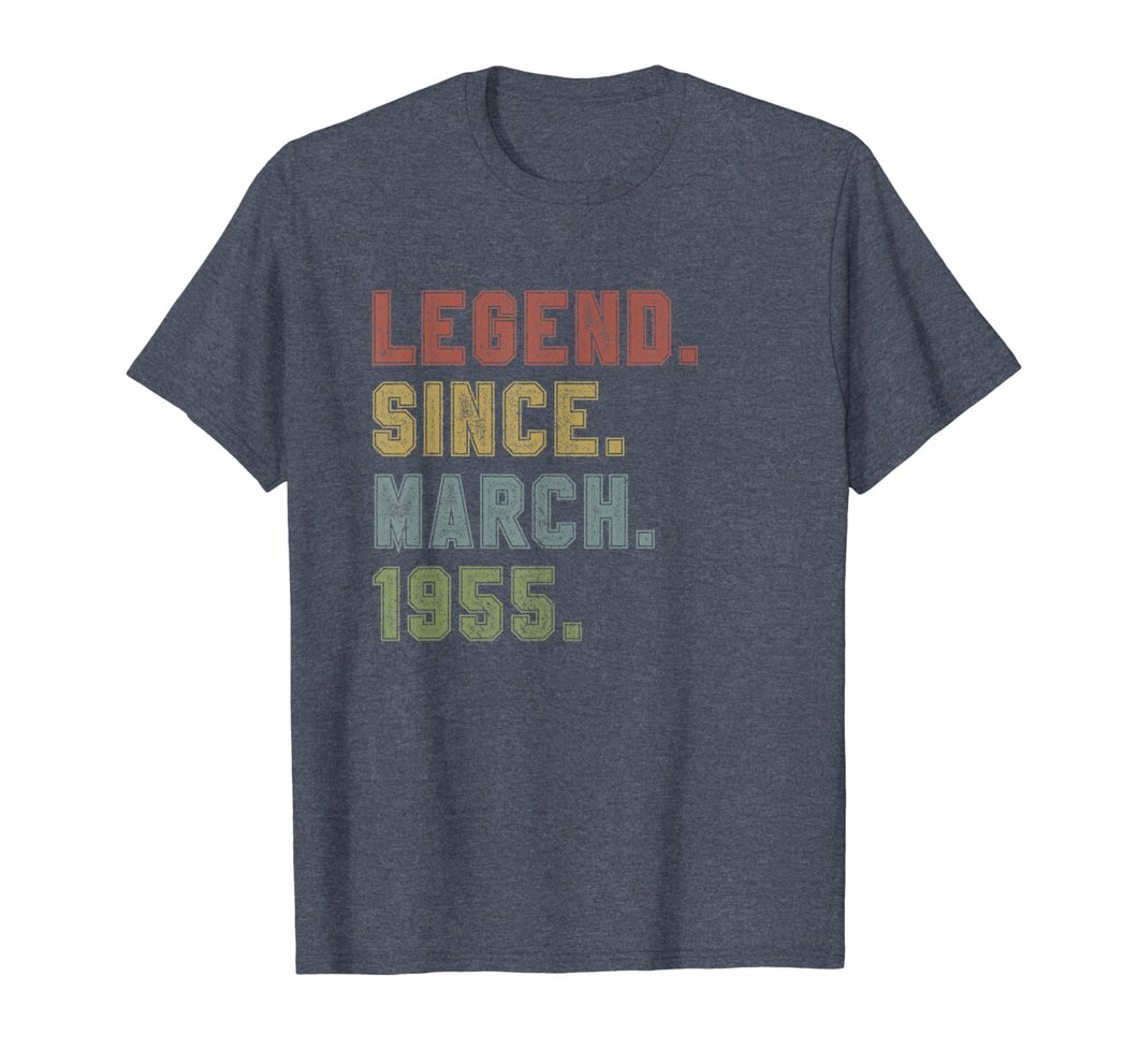 Legend Since March 1955 65th Birthday 65 Years Old Gifts T-Shirt-808013