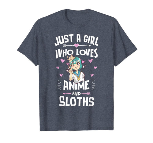 Anime And Sloths Gifts for Daughter and Girls T-Shirt-3204312