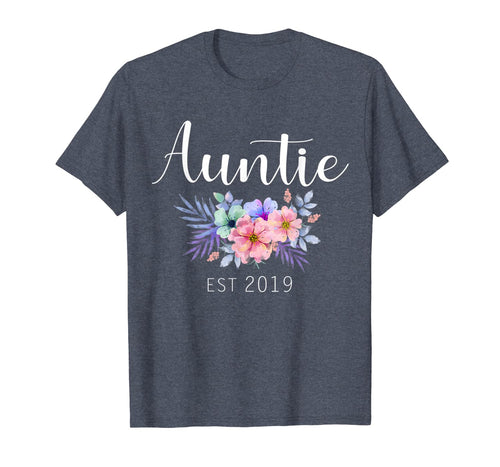 Women Gifts Auntie Est 2019 Pregnancy Announcement Reveal T-Shirt