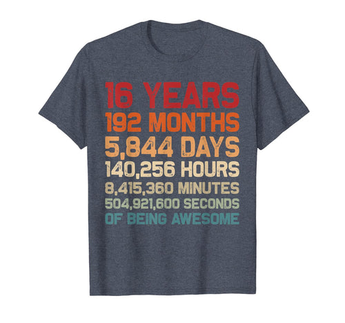 Vintage 16 Years of Being Awesome Unique 16th Birthday Gifts T-Shirt-1692777
