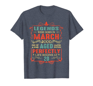 Legends Were Born In March 2000 20th Birthday Gifts TShirt866477