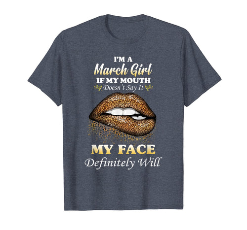 Sexy Leopard Lips Mouth March Girl Birthday Gifts TShirt108325