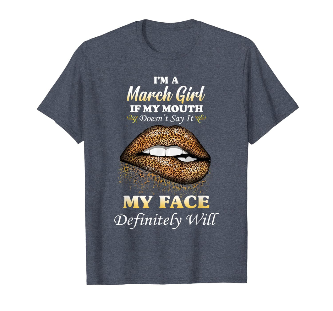 Sexy Leopard Lips Mouth March Girl Birthday Gifts TShirt108325
