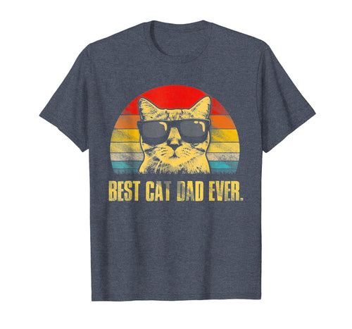 Mens Best Cat Dad Ever T-Shirt Funny Cat Dad Father T-Shirt-1469806