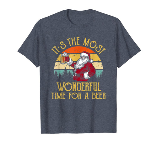 Vintage Santa Claus It's The Most Wonderful Time For A Beer T-Shirt