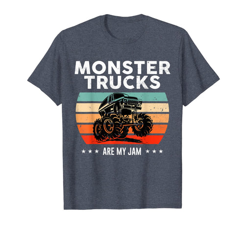Vintage Monster Truck Are My Jam Retro Sunset Cool Engines T-Shirt-33734