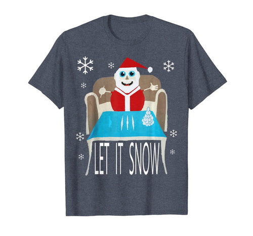 Let It Snow Santa Cocaine Adult Humor Xmas Funny Gag Gifts T-Shirt-1769818