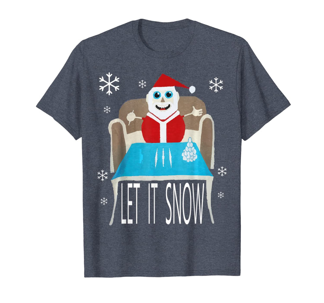 Let It Snow Santa Cocaine Adult Humor Xmas Funny Gag Gifts T-Shirt-1769818