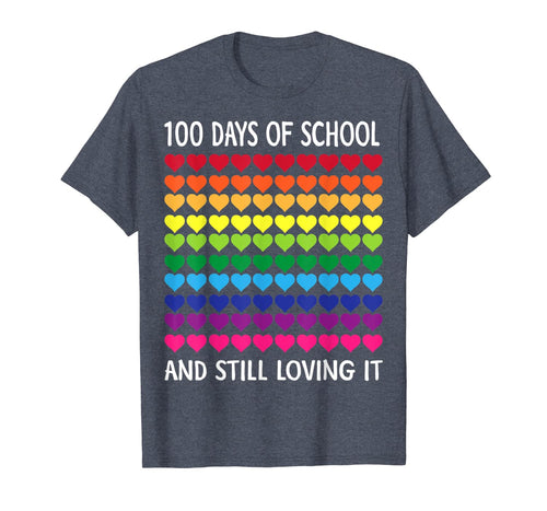 Heart Love 100 Days Of School Shirt Teacher Boy Girl Gift T-Shirt-472547