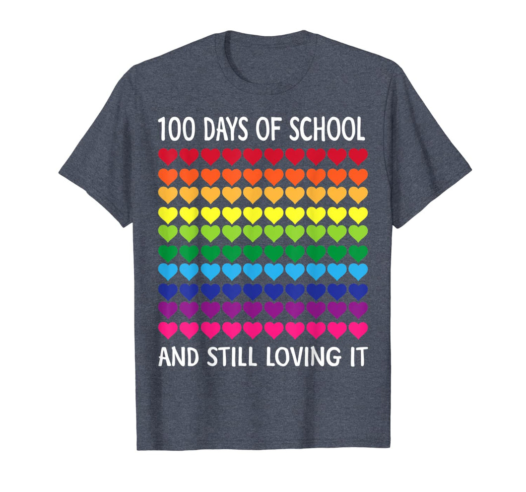 Heart Love 100 Days Of School Shirt Teacher Boy Girl Gift T-Shirt-472547