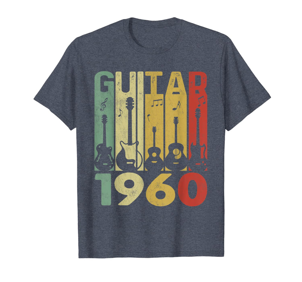 Distressed Vintage Guitar 1960 60th Birthday Gifts Guitarist T-Shirt-5350111