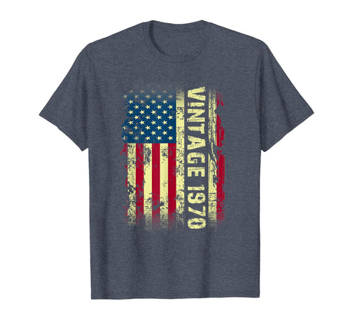 Vintage 1970 USA Flag 50th Birthday Gifts 50 Year Old Bday T-Shirt-342361