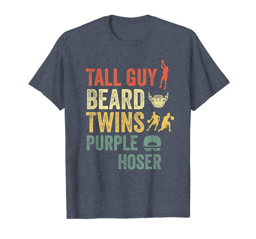 Perfect gift for kids dude-TALL GUY BEARD TWINS PURPLE HOSER T-Shirt-446879