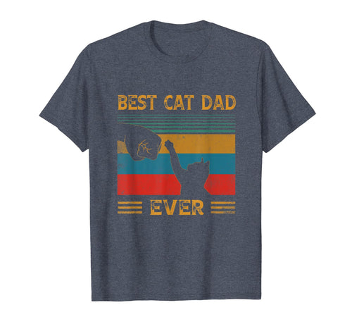 Mens Vintage Best Cat Dad Ever Bump Cat Lover Gifts T-Shirt-181039