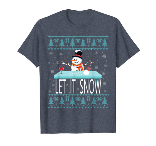 Cocaine Snowman let it snow funny christmas ugly sweater T-Shirt-1764388