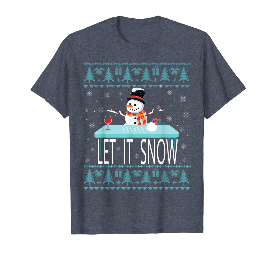 Cocaine Snowman let it snow funny christmas ugly sweater T-Shirt-1764388