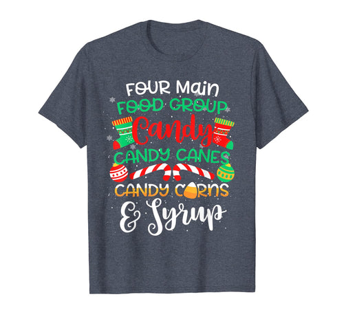 Four Main Food Groups Elf Buddy Christmas Pajama Xmas Gifts T-Shirt-3112313