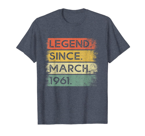 Legend Since March 1961 59th Birthday Gifts 59 Years Old T-Shirt-5874843
