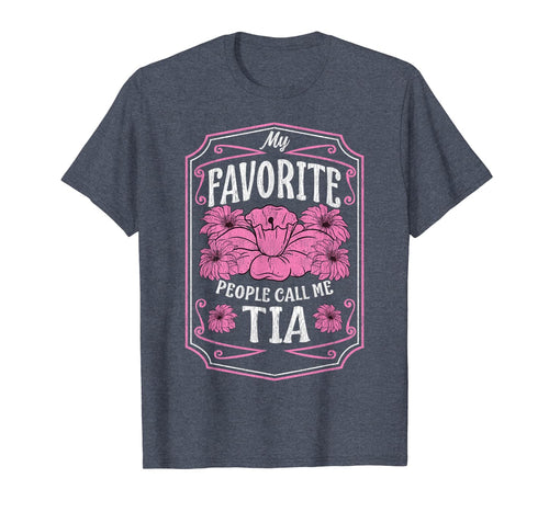 My Favorite People Call Me Tia Floral Christmas Gifts T-Shirt-2375107