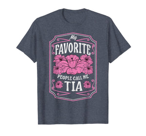 My Favorite People Call Me Tia Floral Christmas Gifts T-Shirt-2375107