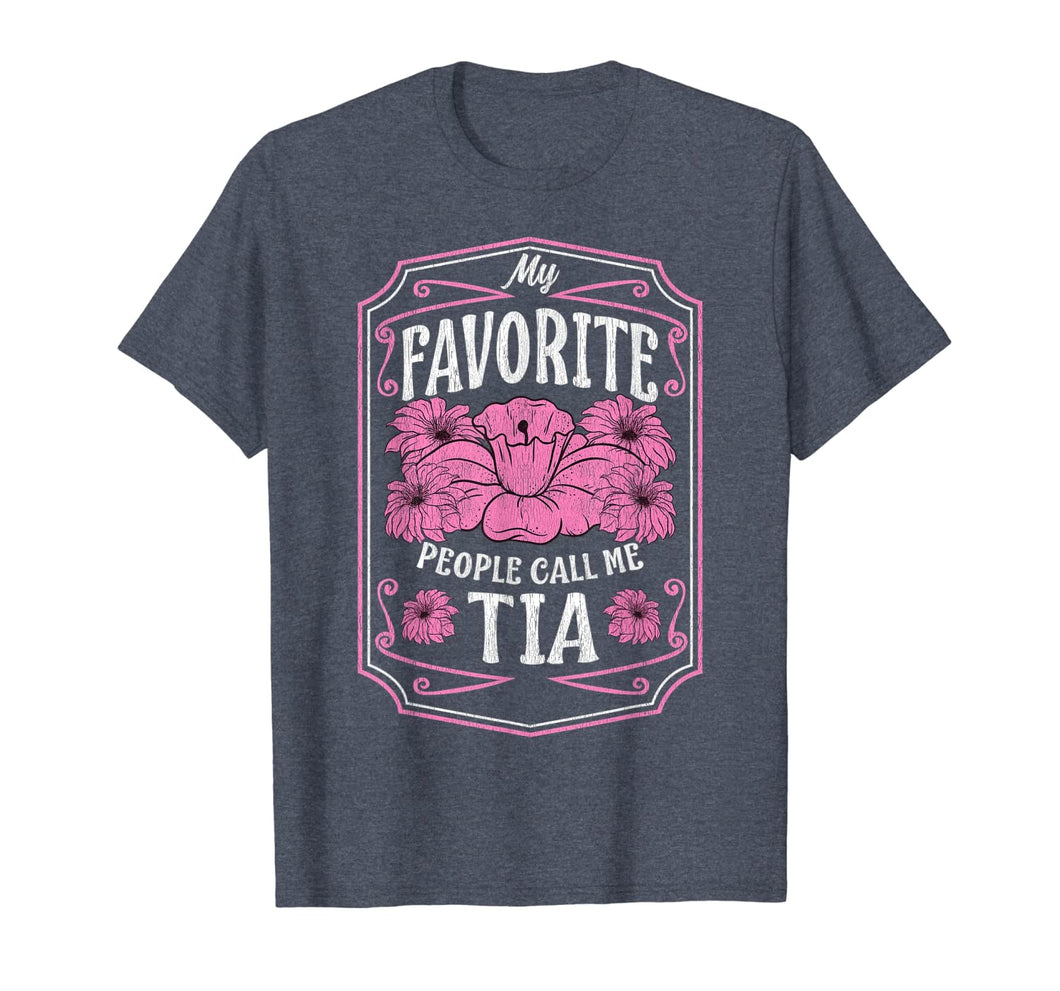 My Favorite People Call Me Tia Floral Christmas Gifts T-Shirt-2375107