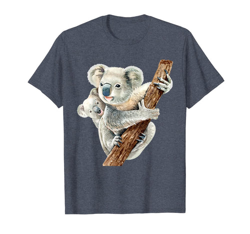 Cute Koala Bear and Baby Realistic Watercolor T-Shirt-520297