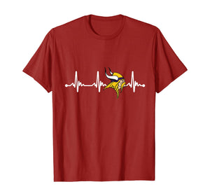 Funny shirts V-neck Tank top Hoodie sweatshirt usa uk au ca gifts for Christmas Football Minnesota-Viking Heartbeat Fan T-Shirt 122355
